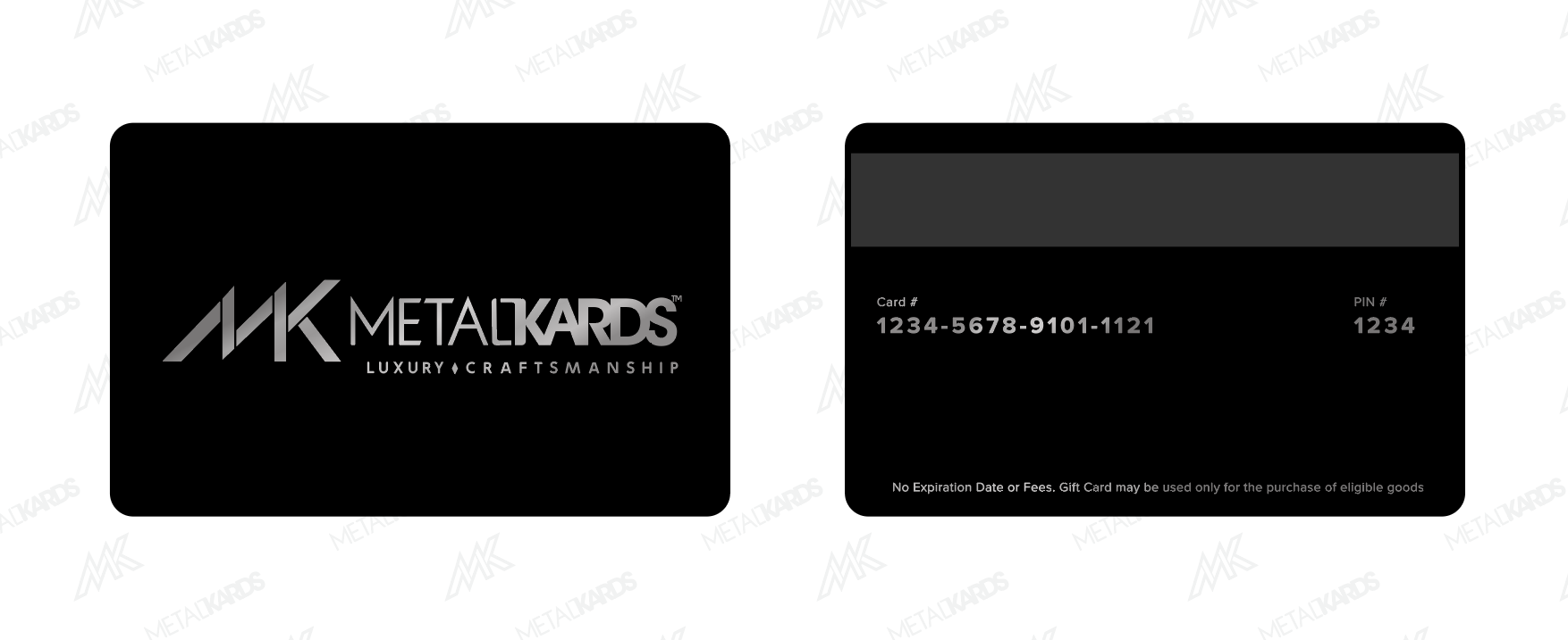 Black Metal Cards with Silver Printing