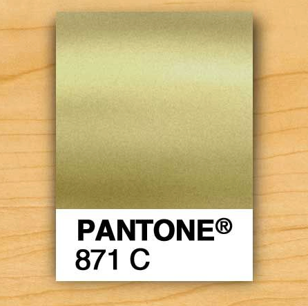 PMS 871 Gold Print on Gold Metal Cards