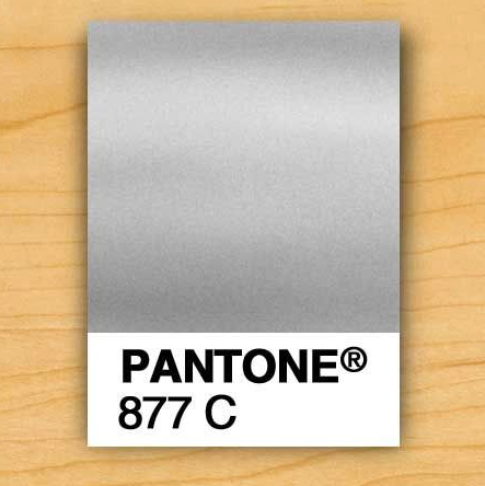 PMS 877 Silver on Silver Metal Cards